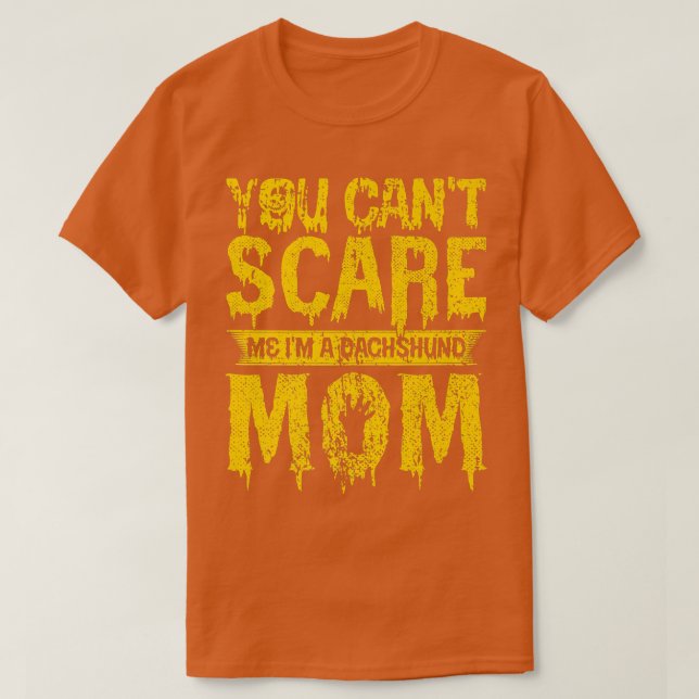 Womens Scary Halloween design broom dachshund mon  T-Shirt (Design Front)