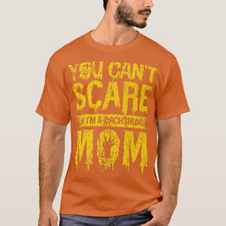 Womens Scary Halloween design broom dachshund mon T-Shirt