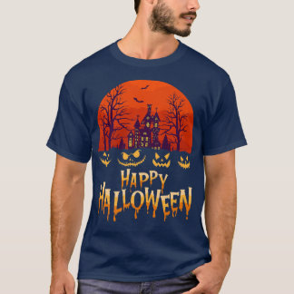 Womens Scary Halloween design broom engraved dachs T-Shirt