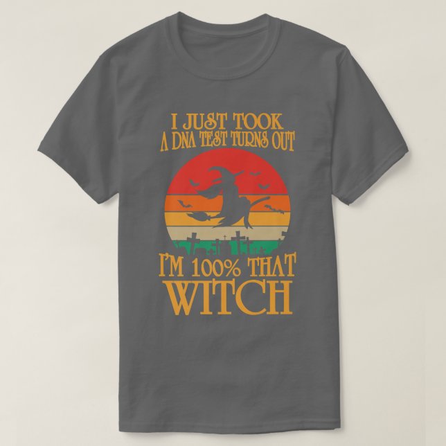 Womens Scary Halloween design broom funny witch qu T-Shirt (Design Front)