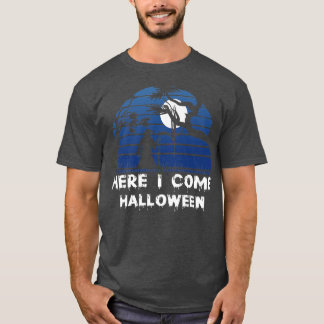 Womens Scary Halloween design broom here I come T-Shirt