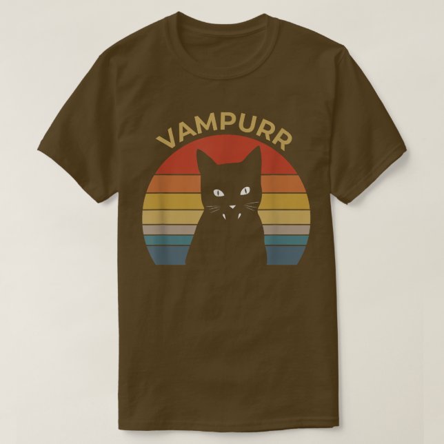Womens Scary Halloween design broom vampire cat va T-Shirt (Design Front)