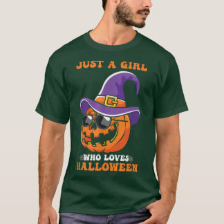 Womens Scary Halloween heart design broom pumpkin  T-Shirt