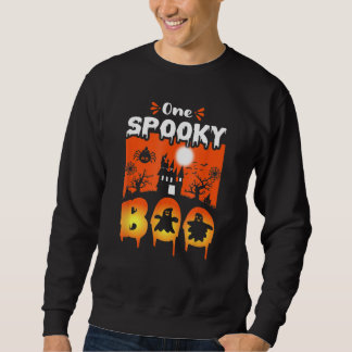 Womens Scary Spooky Halloween Haunted Castle Night Sweatshirt