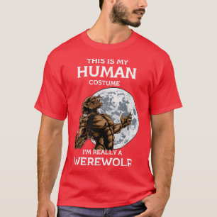 Womens Scary spooky Halloween werewolf costume T-Shirt