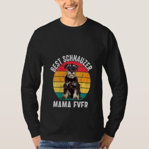 Womens Schnauzer Mama Mini Miniature Schnauzer Mom T-Shirt