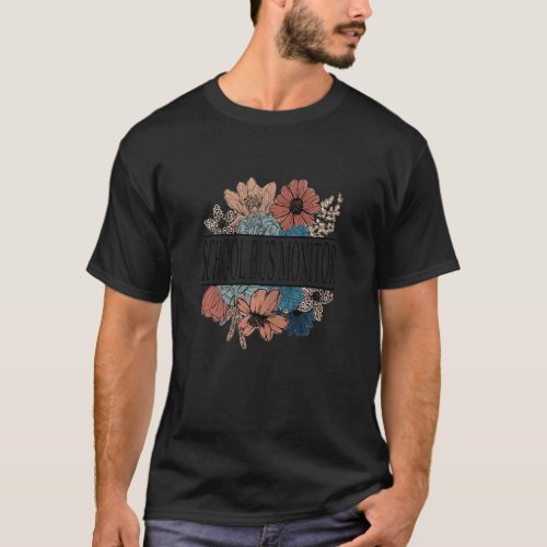 Womens School Bus Monitor    Retro Flower Teacher T_Shirt