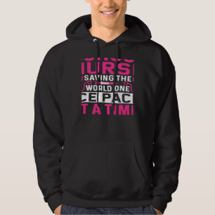 Womens School Nurse Saving The World One Ice Pack  Hoodie