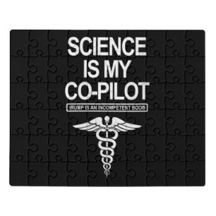 Womens Science Is My Co-Pilot Funny Gift Jigsaw Puzzle