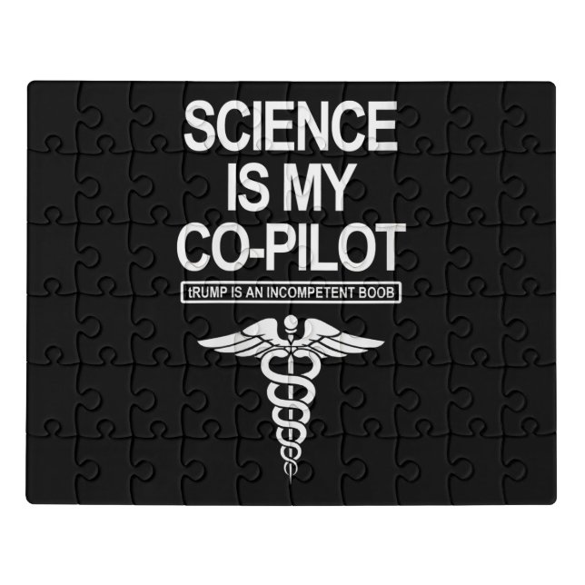 Womens Science Is My Co-Pilot Funny Gift Jigsaw Puzzle (Puzzle Horizontal)
