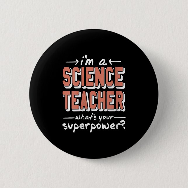 Womens Science Teacher Superwer Funny Nerd Pride V Button (Front)