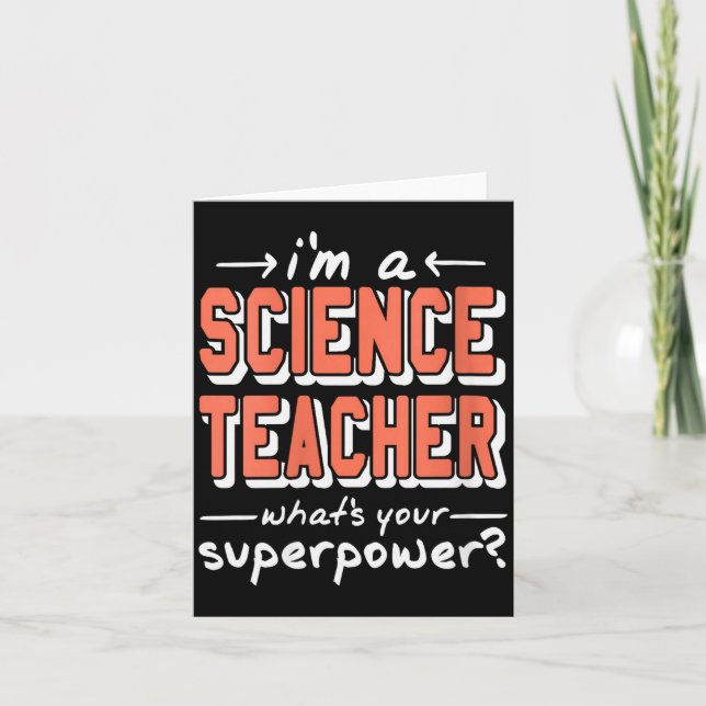 Womens Science Teacher Superwer Funny Nerd Pride V Card (Front)