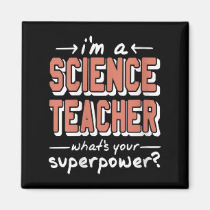 Womens Science Teacher Superwer Funny Nerd Pride V Magnet