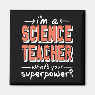 Womens Science Teacher Superwer Funny Nerd Pride V Magnet