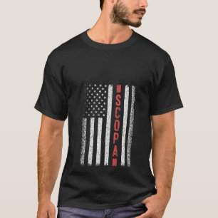 Womens Scopa American Flag 4th of July Cool Card G T-Shirt