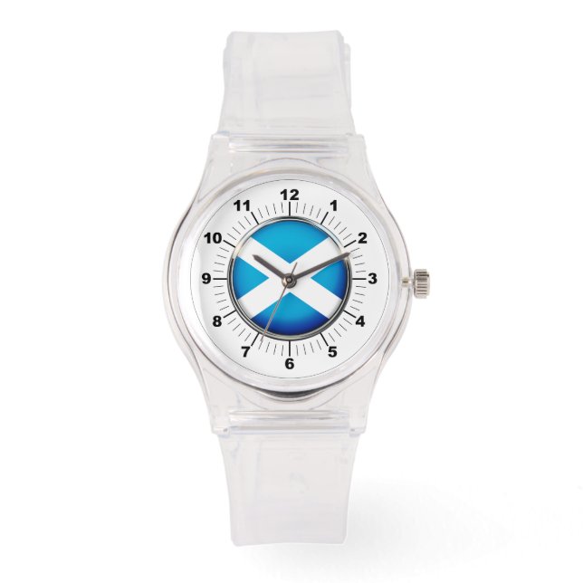 Women's Scotland Flag Sporty Pink Silicon Watch (Front)