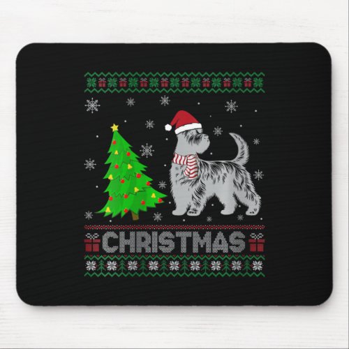 Womens Scottie Dog Xmas Tree Lighting Ugly Christm Mouse Pad