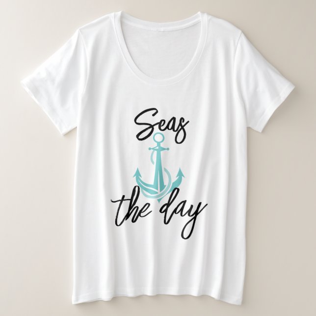 Women's Seas the Day Plus Size  T-Shirt (Design Front)