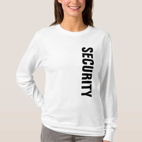 Womens Security T_Shirts Double Sided Print White
