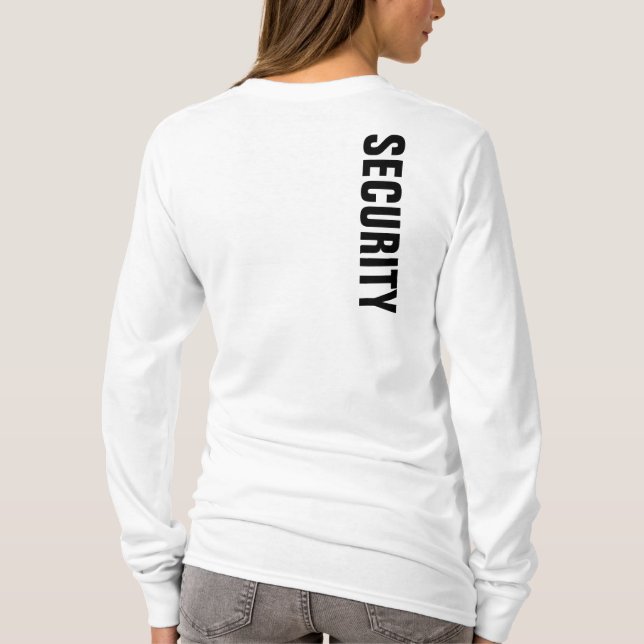 Womens Security TShirts White Double Sided Print (Back)