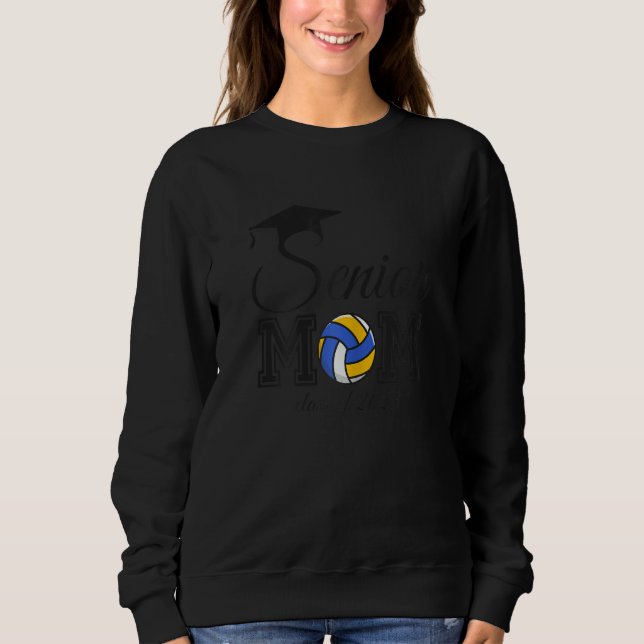 Womens Senior Mom 2023 Volleyball Graduation Back  Sweatshirt (Front)