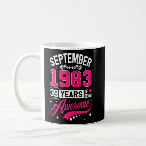 Womens September 1983 39 Birthday Apparel 39 Years Coffee Mug