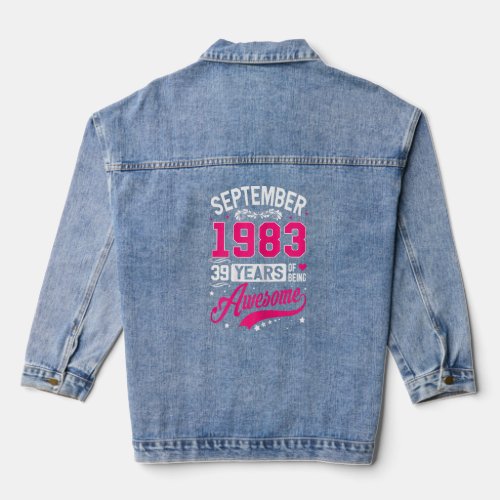 Womens September 1983 39 Birthday Apparel 39 Years Denim Jacket