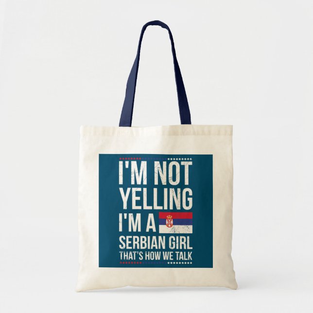 Womens Serbian Pride Design for a Proud Serbian Tote Bag (Front)