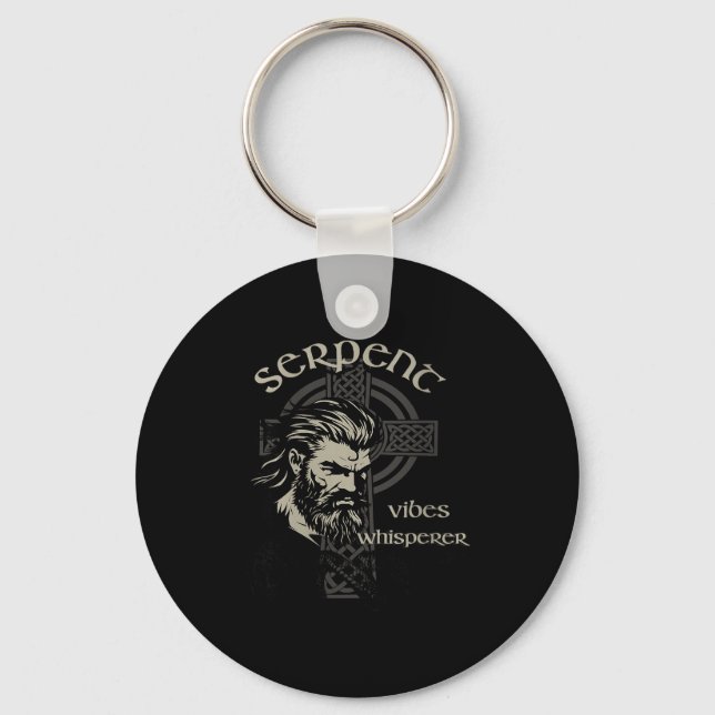 Womens Serpent Vibes Whisperer Nordic Mystic Beard Keychain (Front)