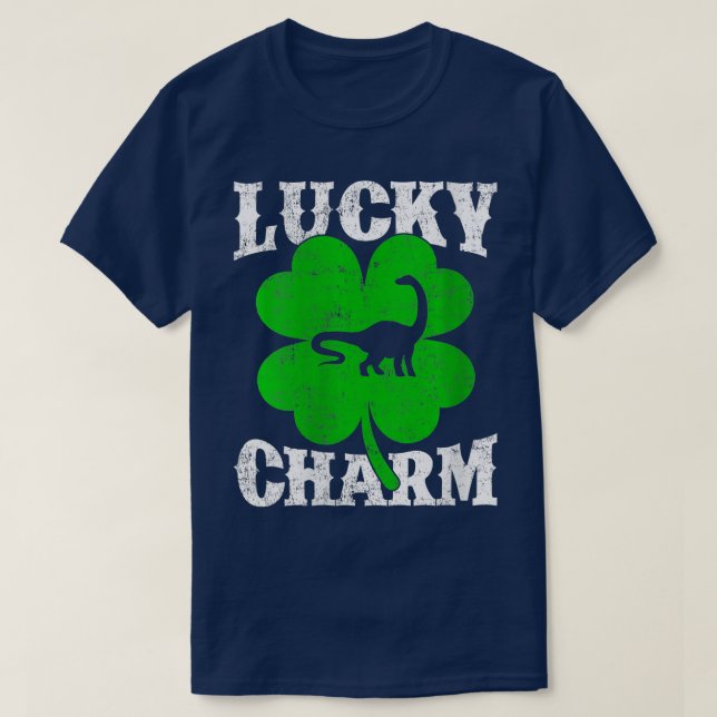 Womens Shamrock Lucky Charm Brontosaurus Dinosaur  T-Shirt (Design Front)