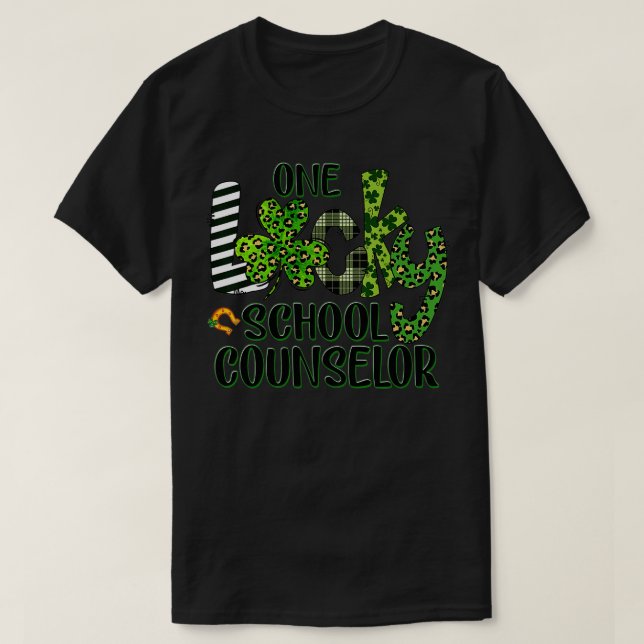Womens Shamrock One Lucky School Counselor St  T-Shirt (Design Front)