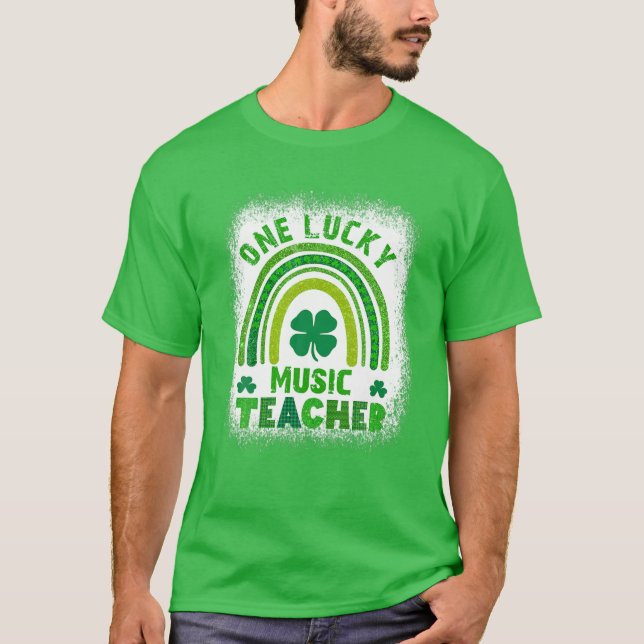 Women's Shamrock One Lucky Teacher St Patricks Day T-Shirt (Front)