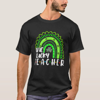 Womens Shamrocks One Lucky Teacher St. Patricks Da T-Shirt
