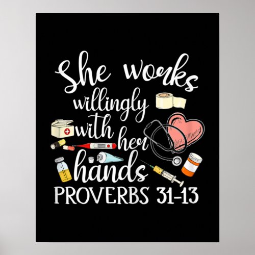 Womens She Works Willingly With Her Hands Proverbs Poster