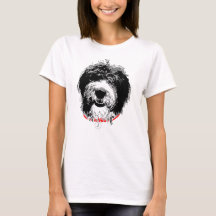 Women's Sheepadoodle T-Shirt, Customizable Initial