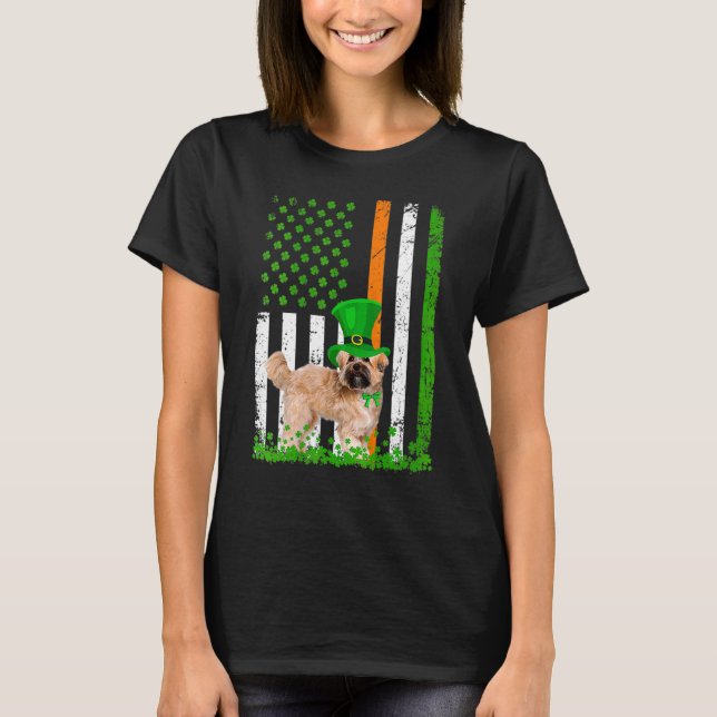 Womens Shih Tzu Saint Patrick's Day Dogs  American T-Shirt (Front)
