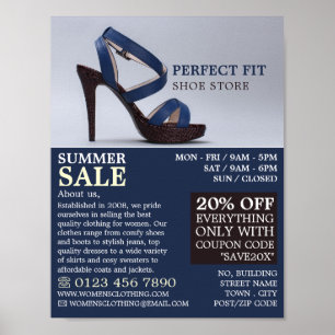 Women's Shoe, Women's Clothing Store Advertising Poster