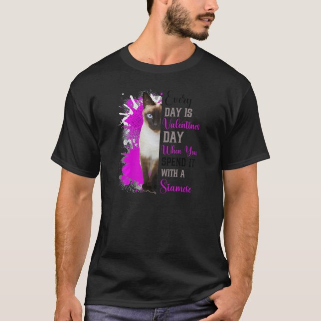 Womens Siamese Cat Mom Valentines Day Cat Mama Mot T-Shirt (Front)