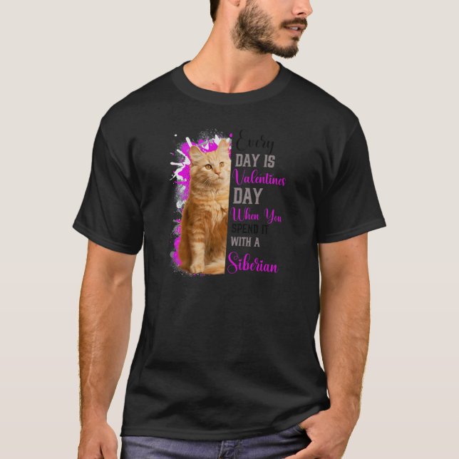 Womens Siberian Cat Mom Valentines Day Cat Mama Mo T-Shirt (Front)