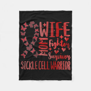 Womens Sickle Cell Blood Disorder Warrior Fighter Fleece Blanket