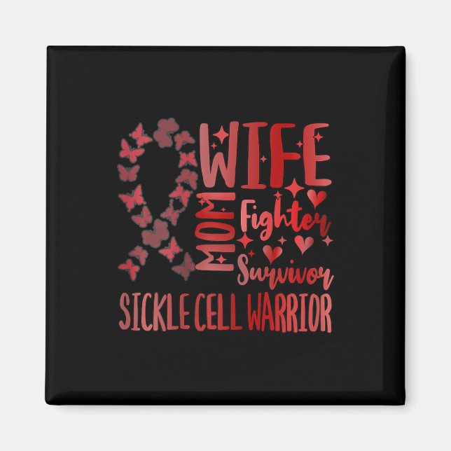 Womens Sickle Cell Blood Disorder Warrior Fighter  Magnet (Front)