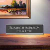 Womens Simple Maroon Name Plate