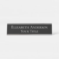 Womens Simple Maroon Name Plate