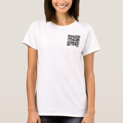 Womens Simple Scan Me QR Code Double Sided Print T_Shirt