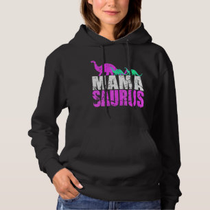 Womens Single Mama Saurus Dinosaur For Mother's Da Hoodie