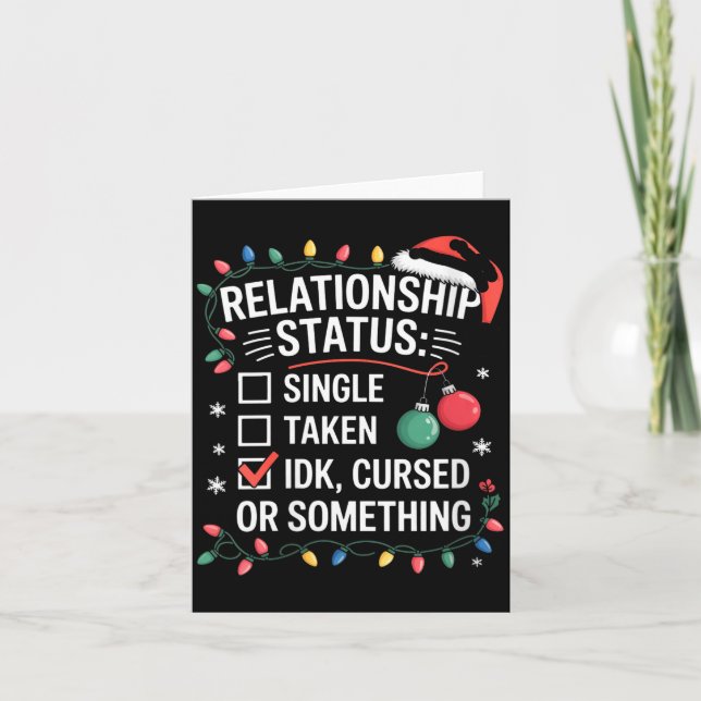 Womens Single Taken Cursed Relationship Status Chr Card (Front)