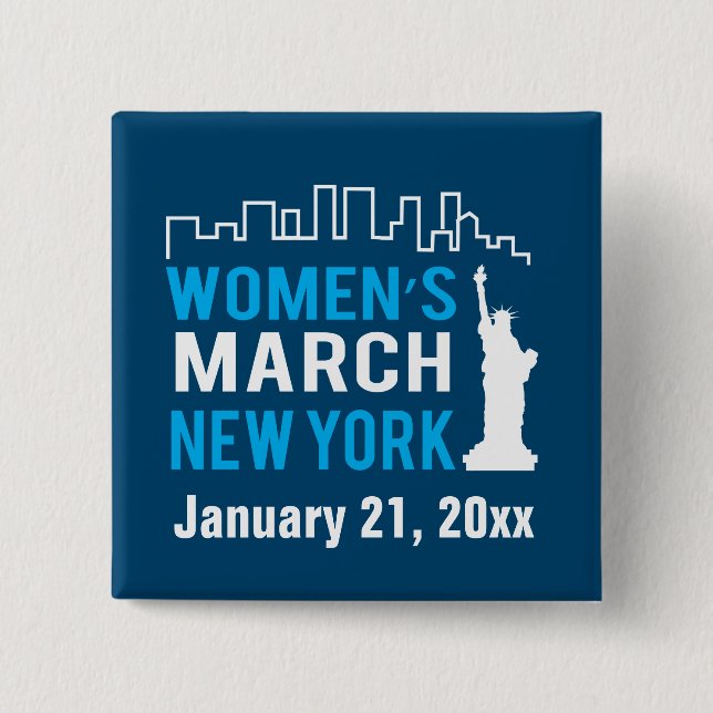 Women's Sister March New York January Pinback Button (Front)