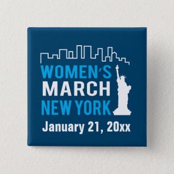 Women's Sister March New York January Pinback Button by DaisyPrint at Zazzle