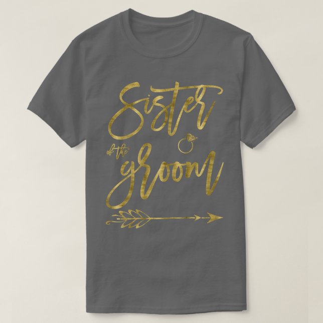 Womens Sister Of Bride Shirt With Arrow Dark Yello (Design Front)