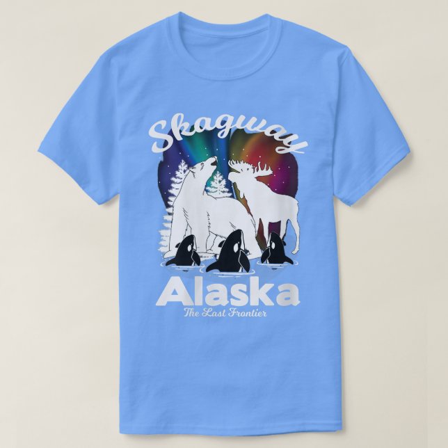Womens Skagway Alaska Aurora Borealis Bear Orca Mo T-Shirt (Design Front)
